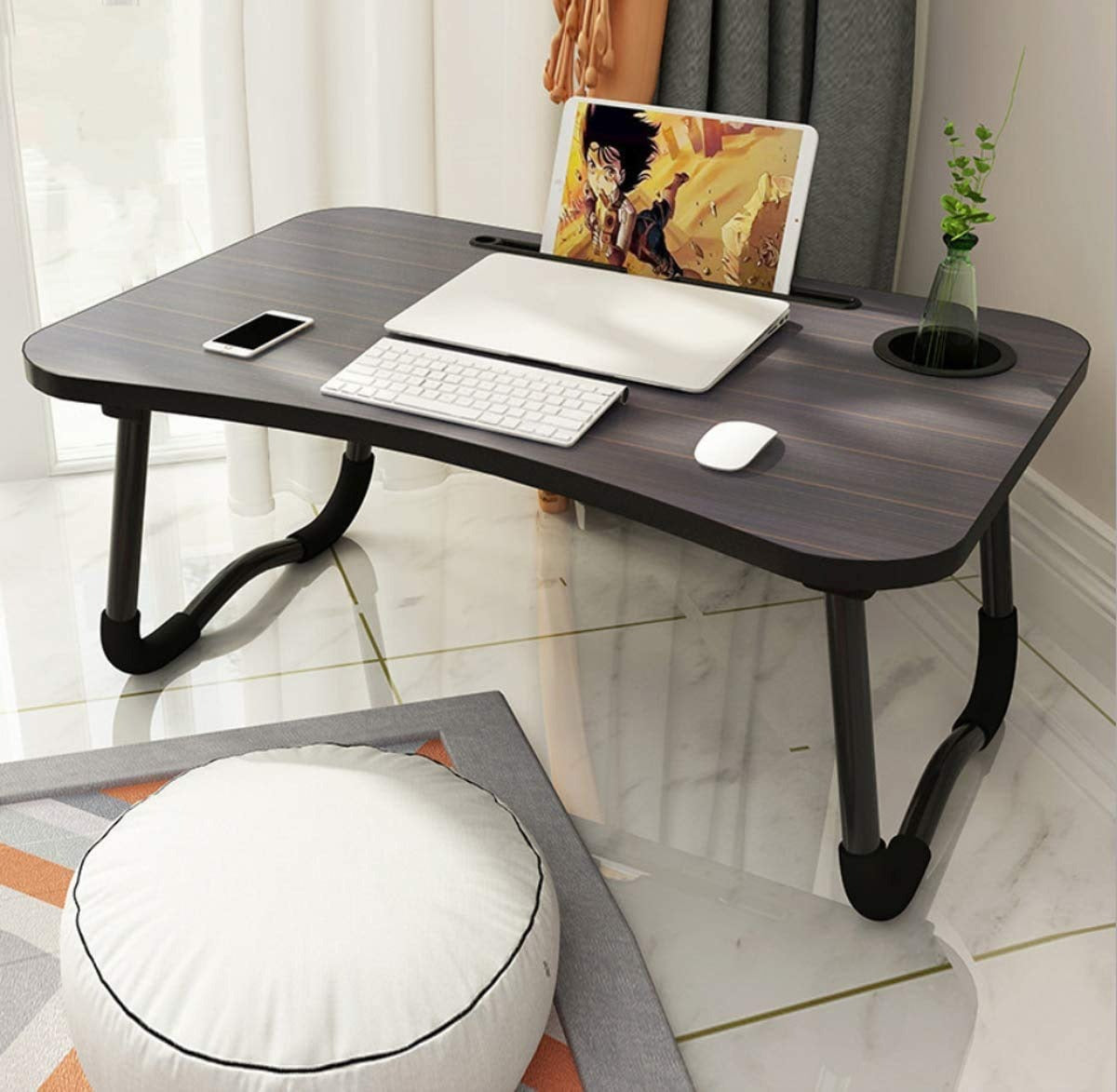 Foldable Wooden Laptop Table – Portable Study & Bed Desk