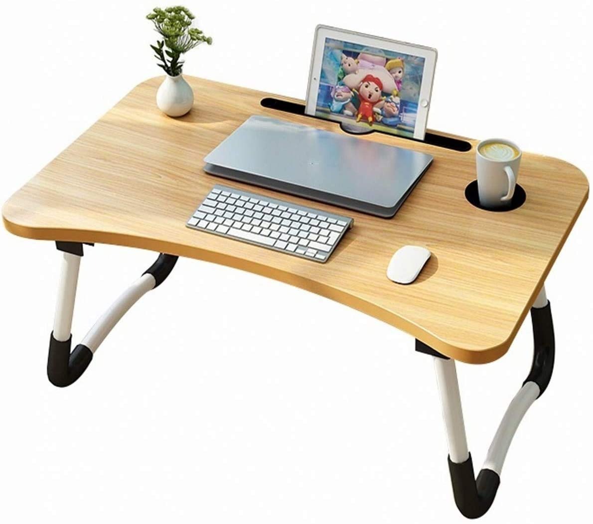 Foldable Wooden Laptop Table – Portable Study & Bed Desk